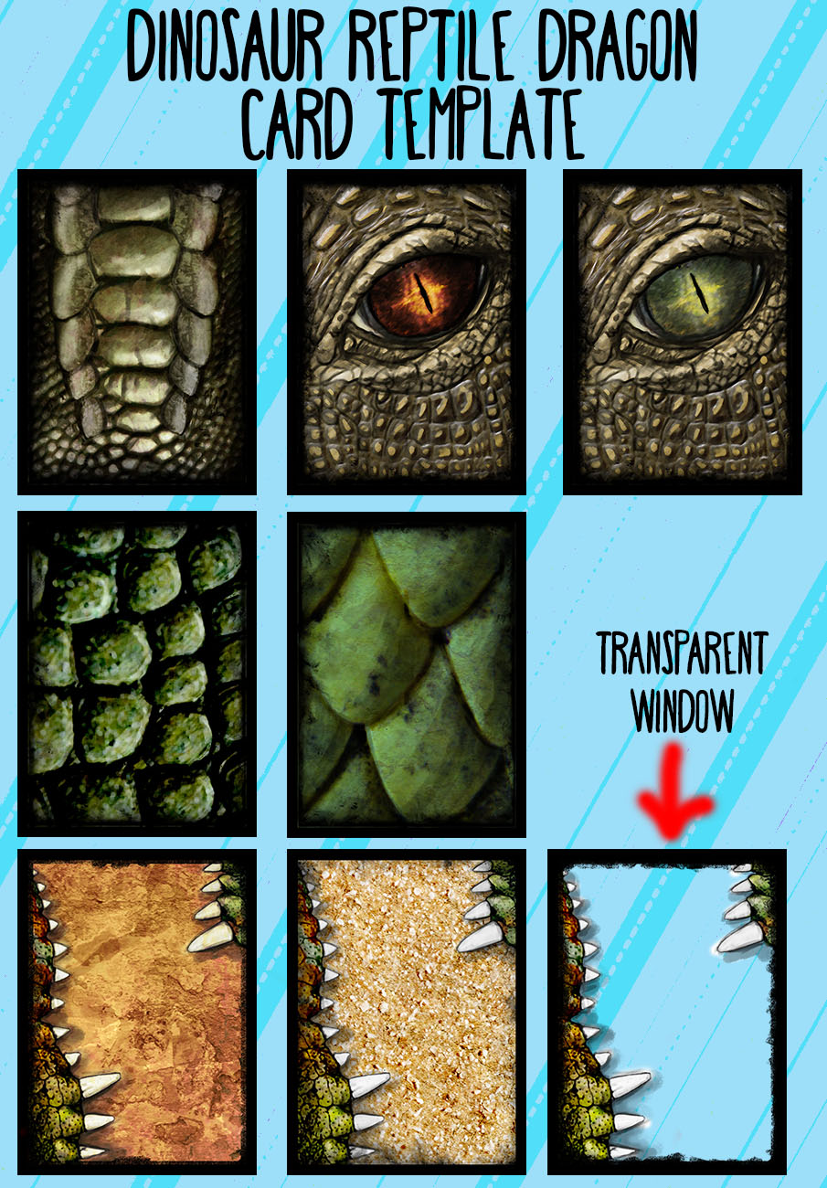 Dinosaur_Reptile_Dragon_cards_template_set
